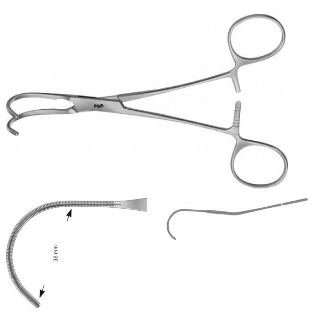 КУЛІ ПЕДІАТРИЧН. ЗАТИСКАЧ ВИГНУТ. 36MM 170MM